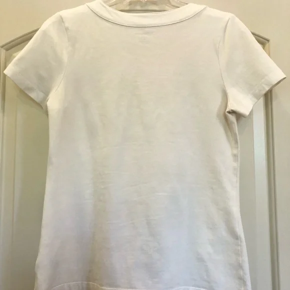 Croft & Barrow Top White Embellished neckline Blouse Size Small Beaded collar Wm - Picture 3 of 5
